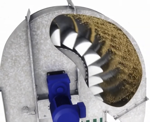 pellet discharge trajectory
