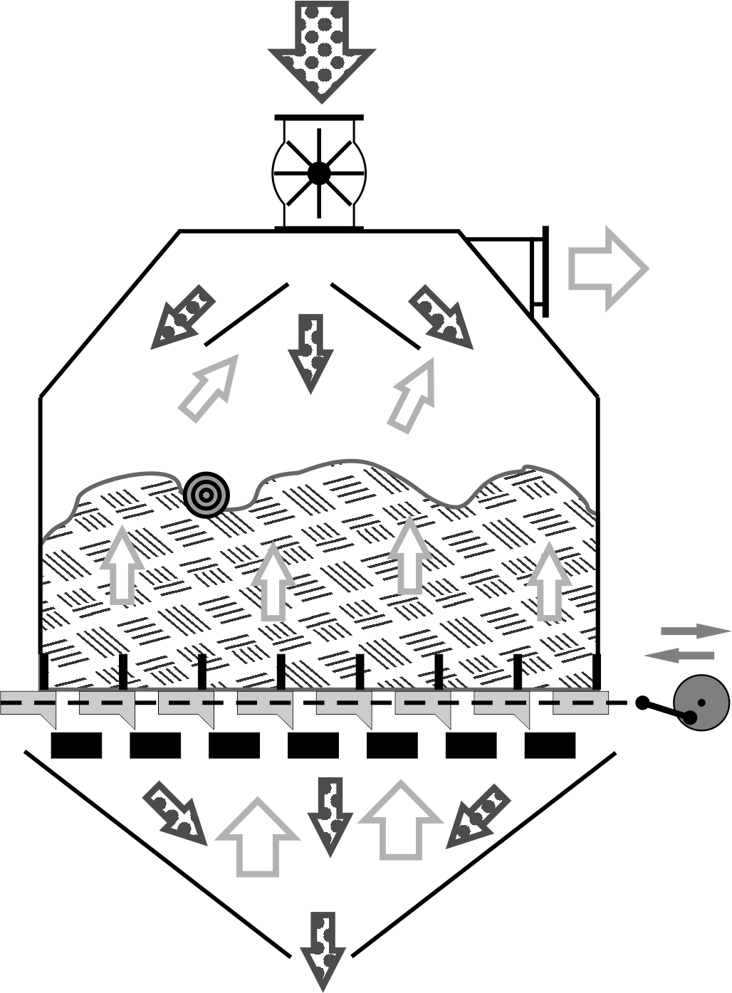 Counterflow Cooler with Discharge System
