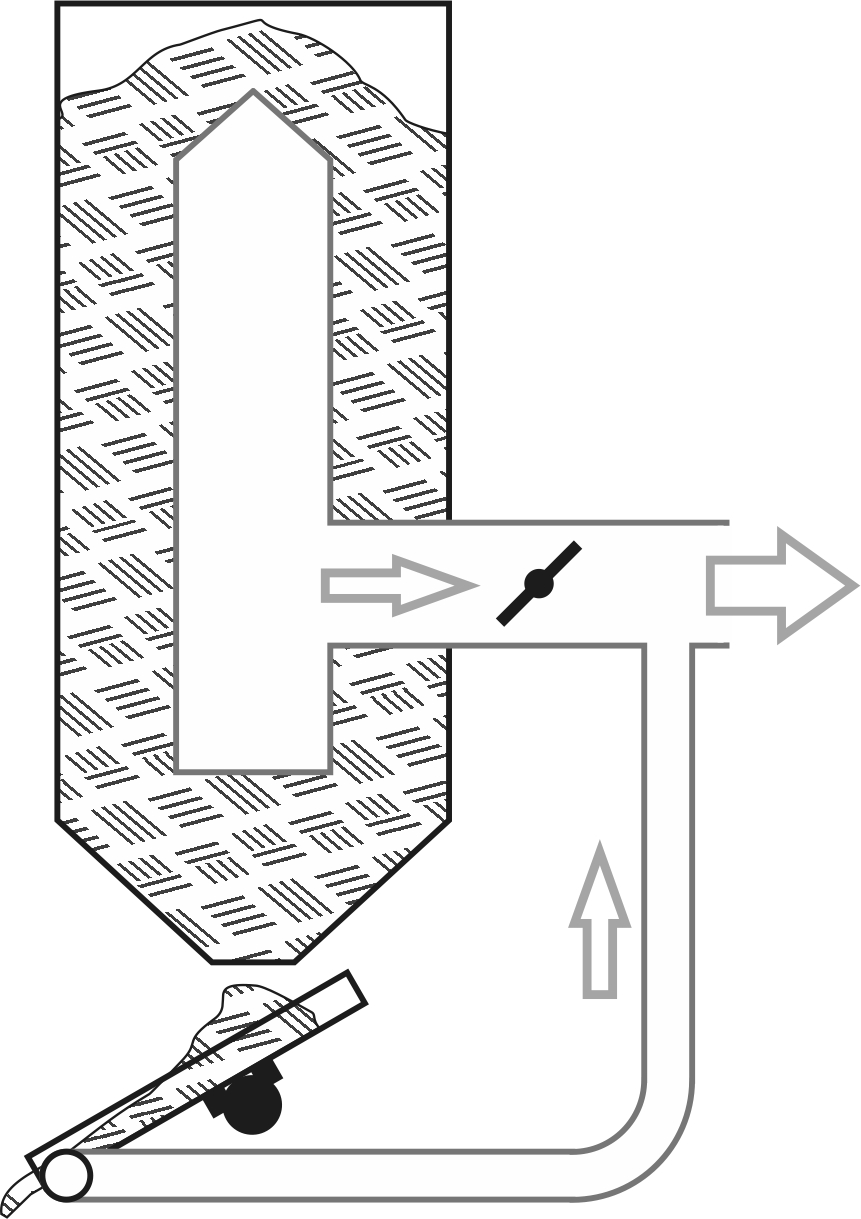 schematic of connecting pellet sifter aspiration to the cooler duct