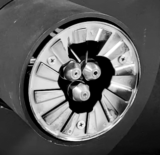 Ejector-type liquid fuel burner with nozzles and swirlers