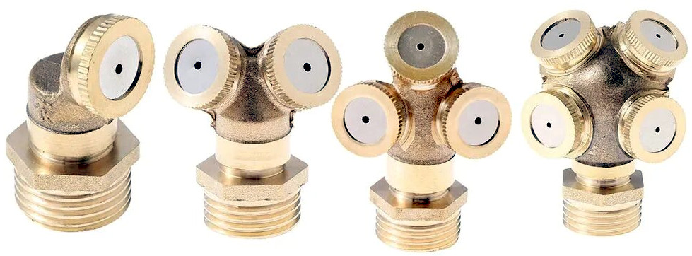 water nozzles with different numbers of spray outlets